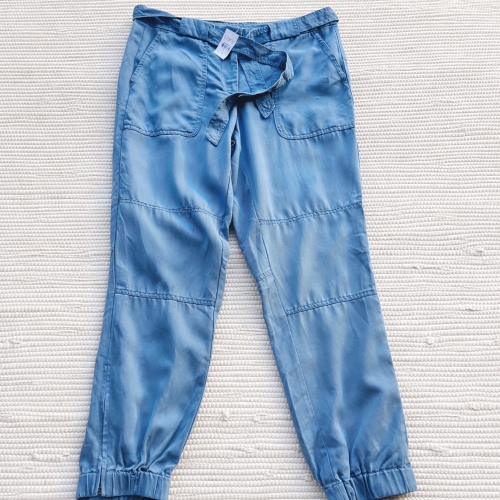 LOFT Sky Blue Tie-Waist Jogger Pants